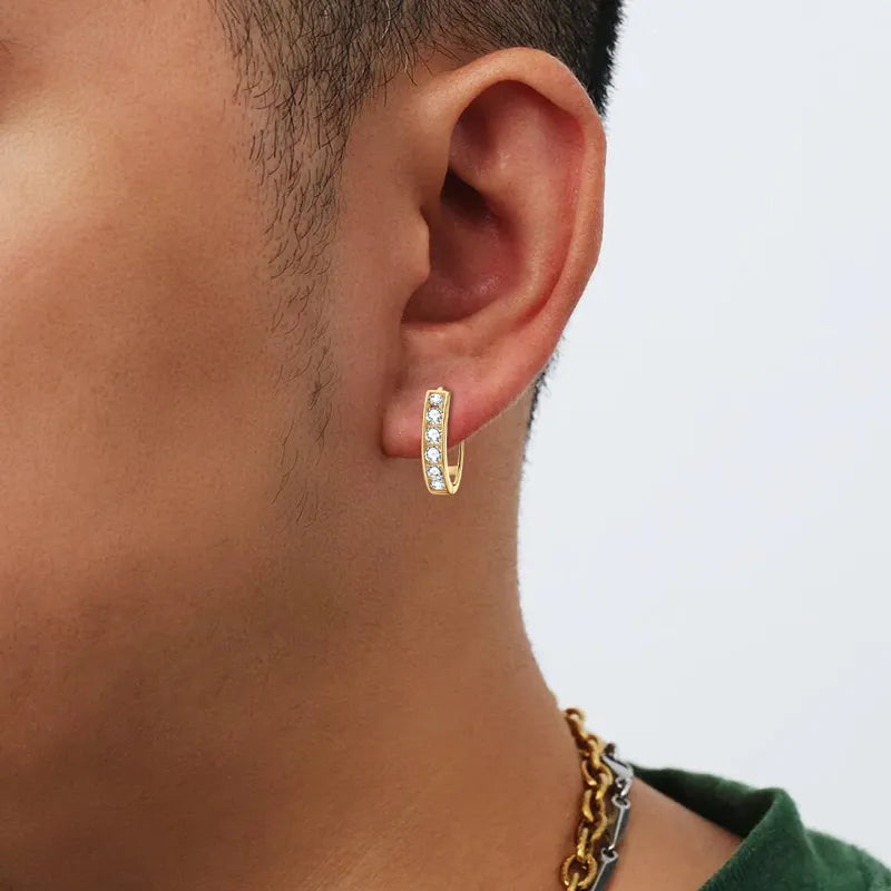 D'Galillea™ Moissanite Earrings With Gold Hoop Earrings