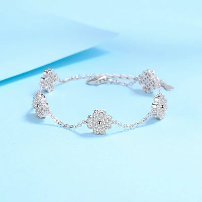 D'Galillea™ Trébol De Cuatro Hojas, Pulsera De Plata De Ley 925