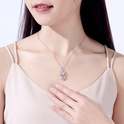 D'Galillea™ Hand of Fatima, Silver Necklace for Women